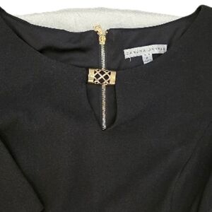 Sandra Darren Elegant Black Dress with Gold Accent